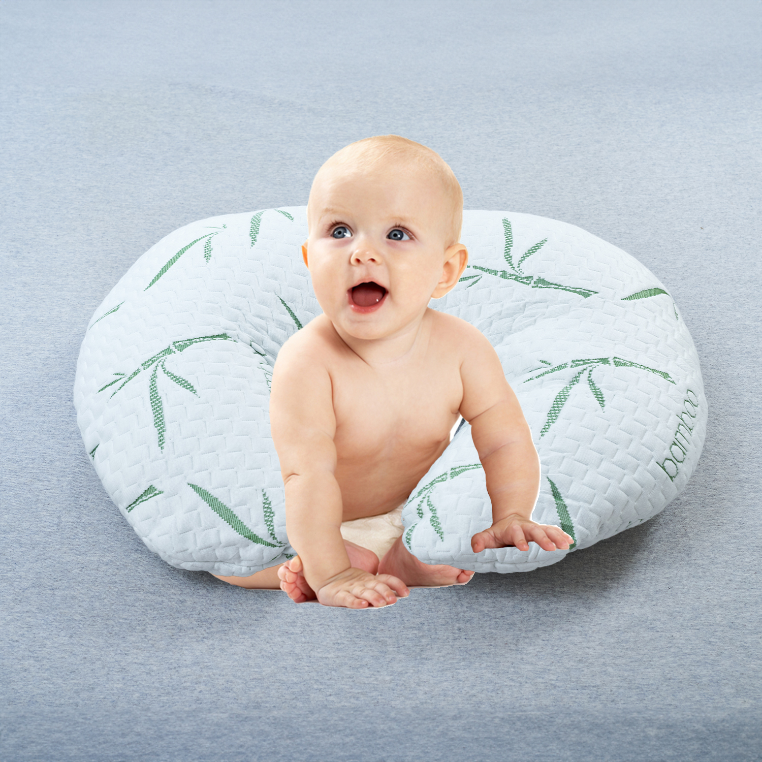 Nursing, Breastfeeding Baby Support Pillow, Newborn Infant Feeding Cushion | Portable for Travel | Nursing Pillow for Boys & Girls With Washable Zippered Bamboo Pillow Covered - image 4 of 10