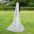 thumbnail image 2 of Rewera 3 Meters 1 Tier Long Veil Wedding Bride Party Accessory Mantilla With Comb Chapel Length White, 2 of 3
