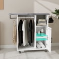 thumbnail image 5 of Rolling Ironing Cart with Compact Storage Cabinet & Mobile Ironing Board - Space-Saving Solution for Laundry Room, Bedroom & Closets - White, 5 of 9