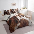 thumbnail image 3 of Homewish Retro Rustic Cowhide 7-Piece Bedding Comforter Set,Western Cowboy King Bedding Sets,Brown Cattle Hide Bed Sheets For Men Women,Luxury Bedroom Decor Reversible, 3 of 8