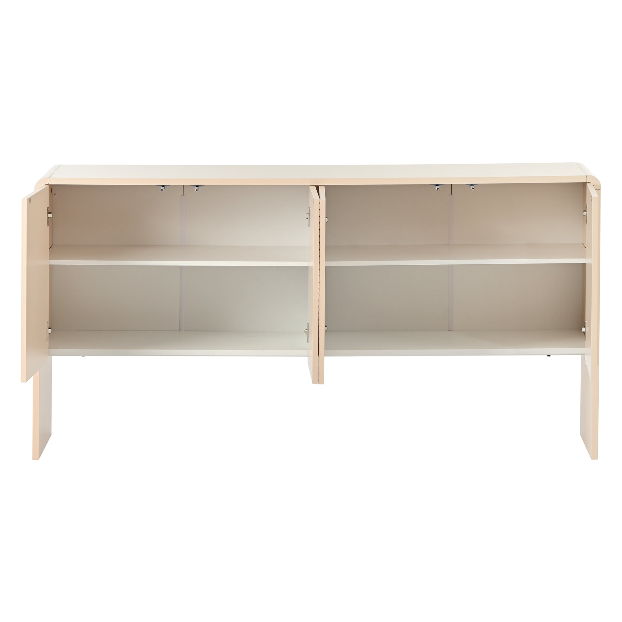 Kadyn 60"L Large Storage Space Sideboard, Sideboard Buffet Cabinet with 4 Doors, Floor Storage Cabinet for Living Room, Apricot Cream Kadyn 60"L Large Storage Space Sideboard, Sideboard Buffet Cabinet with 4 Doors, Floor Storage Cabinet for Living Room, Apricot Cream