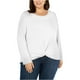 thumbnail image 1 of Style & Co. Womens Twist-Front Knit Blouse white 1X, 1 of 1