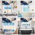 thumbnail image 6 of Kitchen Valances for Window, Blue Beige Black Lines Light Filtering Rod Pocket Valance Curtain, Abstract Geometric Short Curtains Window Topper for Bedroom Bathroom Living Room 42x18in, 6 of 9