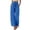 Blue, variant on Boho Tiered Palazzo Pants for Women, Smocked Elastic High Waist Trousers with Bow, Casual Spliced Wide Leg Slacks with Pockets