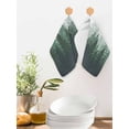 thumbnail image 2 of Green Ombre Kitchen Dish Towels for Drying Dishes Set of 3, Primeval Forest Modern Abstract Art Aesthetics Waffle Weave Microfiber Hand Tea Bathroom Towels Quick Dry & Absorbent Towel 12x12, 2 of 7