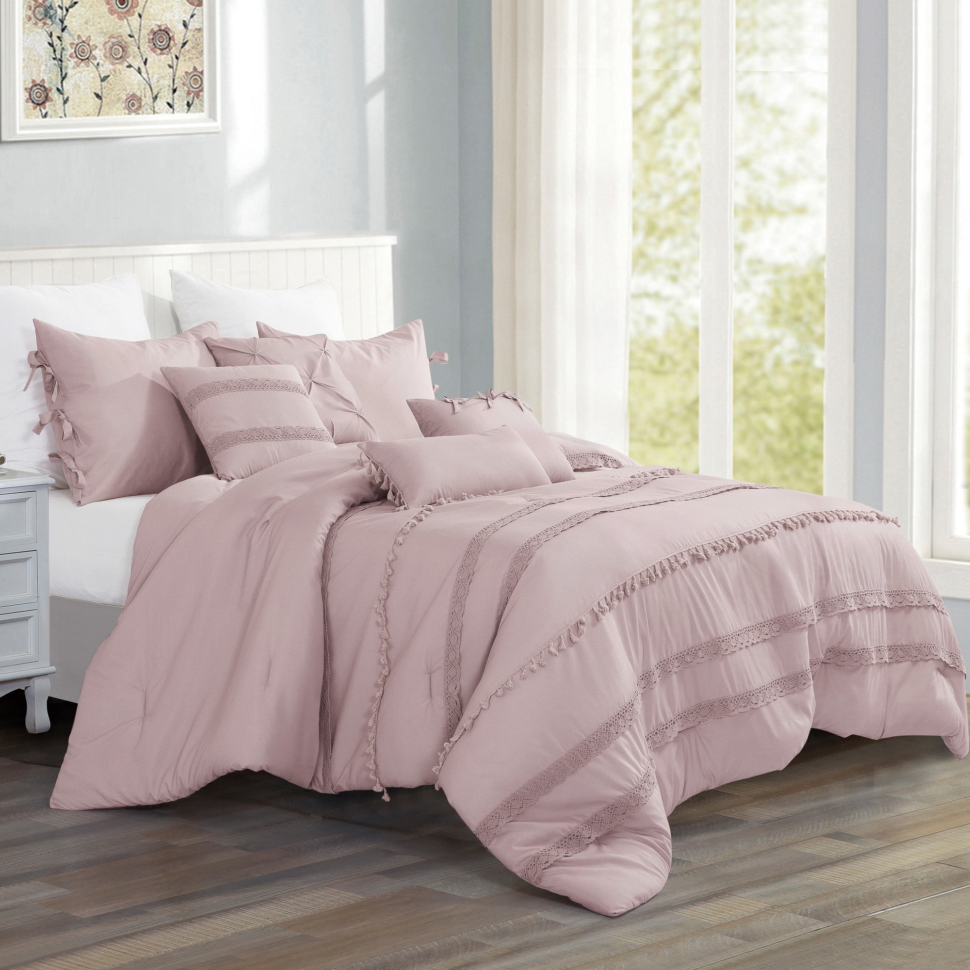 Unique Home 7 Piece Kalama Comforter Set Collection Abstract Medallion