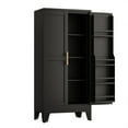 thumbnail image 6 of EROSOEI Sturdy Metal Kitchen Food Pantry Storage Cabinet with 2 Doors and 3 Adjustable Shelves, 6 of 7