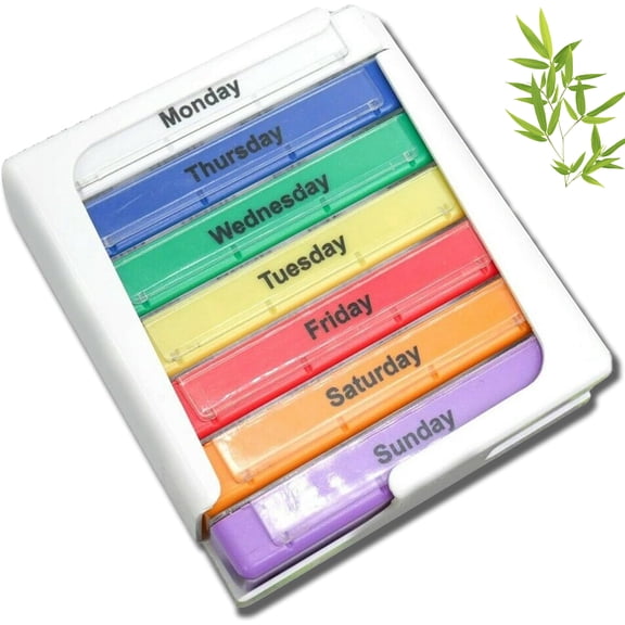 7-Day Medication Organizer,Pill Organizer,Weekly Pill Organizers,7 Stackable Compartments Four Times-a-Day - Morning,Noon,Evening and Bedtime