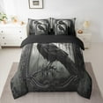thumbnail image 2 of jejeloiu Wild Crow Twin Bedding Sets 7-Piece,Dark Style Bedding Comforter Set,Black Raven Sheet Sets For Men Women,Ultra Soft Home Decor Reversible, 2 of 8