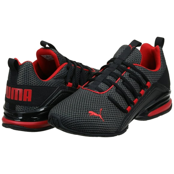PUMA Men's Axelion Running Shoe, Black-High Risk Red, 10