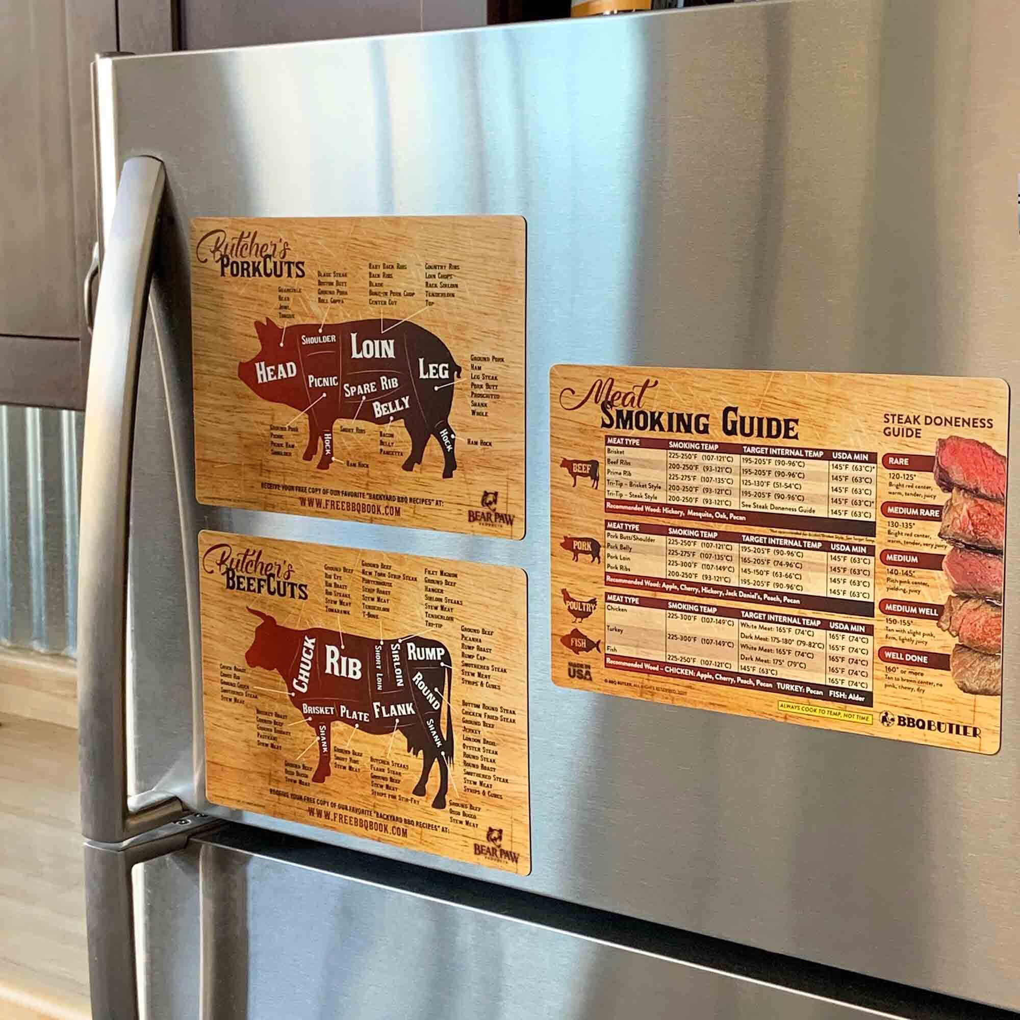 Quick Reference Wooden Meat Temperature Magnet // Father's Day Gift // –  Fox & Scout Designs