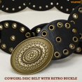 thumbnail image 5 of WHIPPY Women's Western Belt Cowgirl Wide Leather Belts for Dresses, 5 of 6
