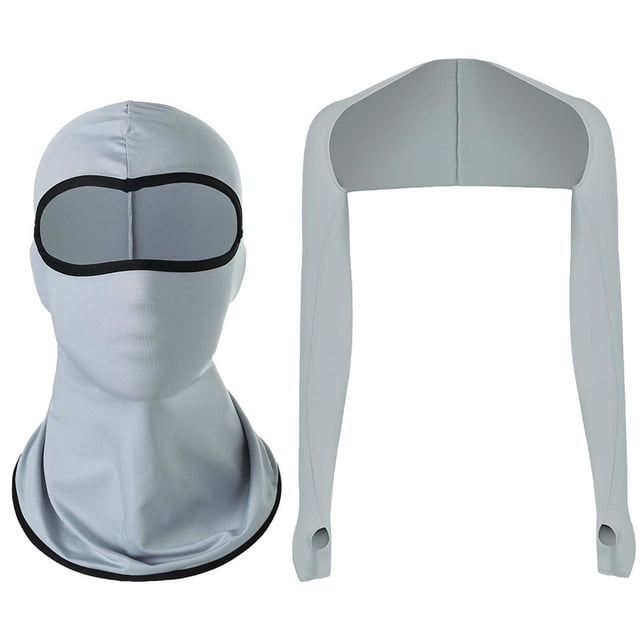 Cycling Face Mask Set for Women Men, Silk Sunscreen Shoulder Sleeve Two Piece Combination for Outdoor Sports