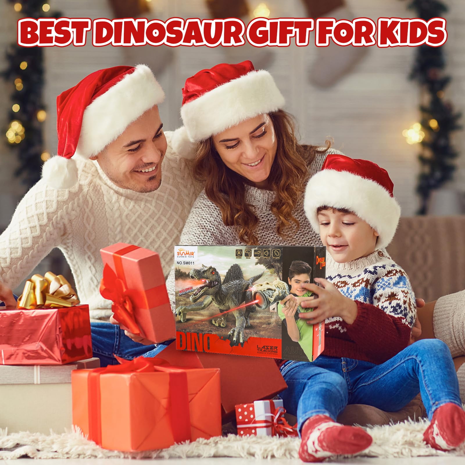 HopeRock Remote Control Dinosaur Toys for Boys 3-6 Years, Electronic RC Spinosaurus Robot Dinosaurs with Spray & Light & Roar, Realistic Walking T-Rex Toys Birthday Gifts for Boys 6-12.