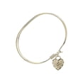 thumbnail image 2 of 7 inch Oval Eye Hook Bangle Bracelet w/ Graduation Heart in Gold-Filled, 2 of 3
