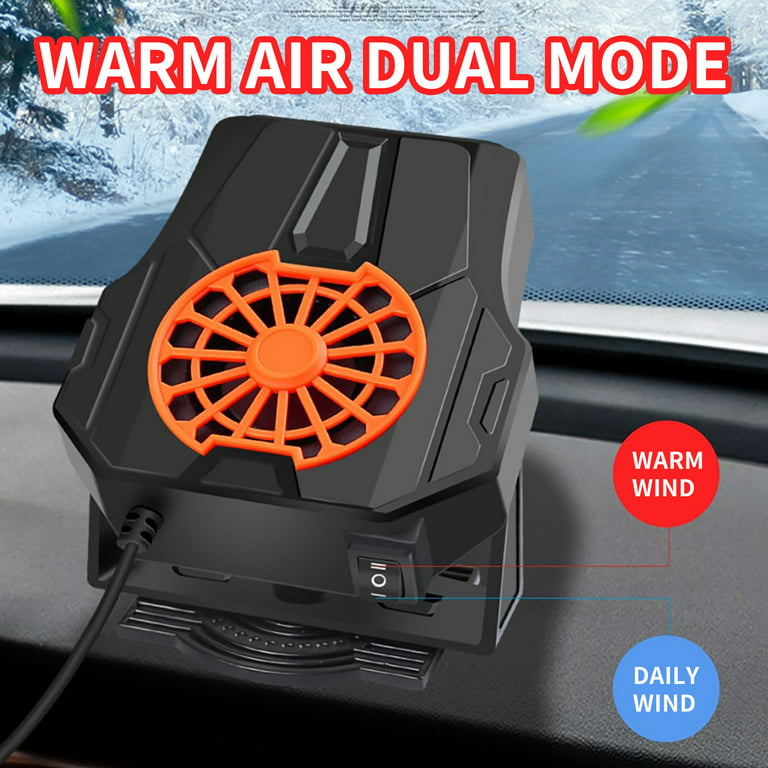 Tarmeek Portable Car Heater Windshield Defogger and Defroster Fast Heating  Demister Heat Auto Dryer Windshield Defroster Plug in Cigarette Lighter 360  Degree Rotary Base Cooling Fans 12V/24V 