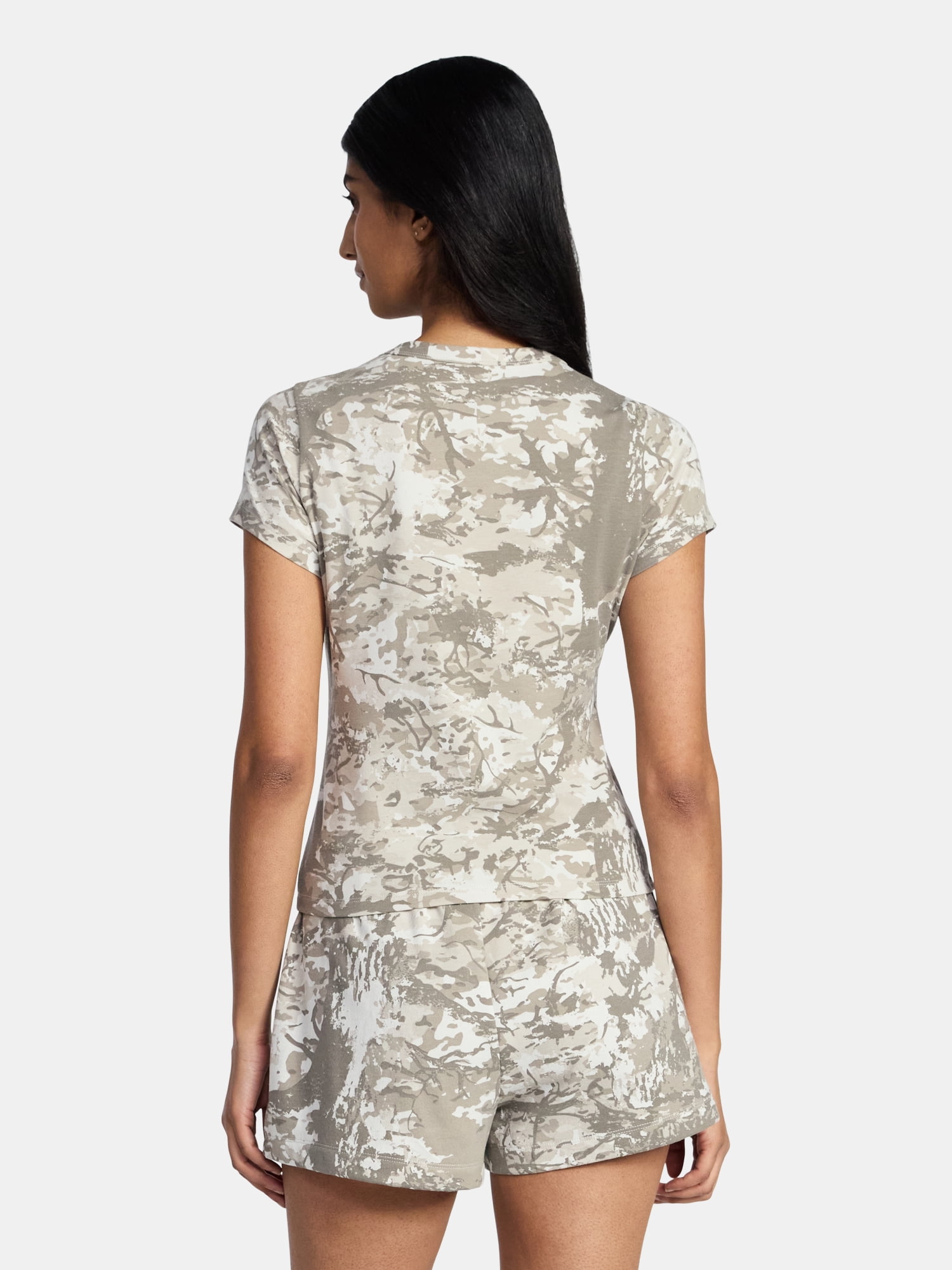 Ford Women's Forest Camo Graphic Tee with Short Sleeves, Sizes XXS-XXL