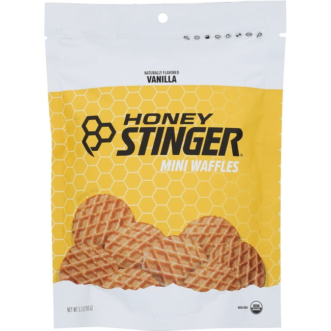 Honey Stinger, Organic Healthy Snack Mini Waffles, Vanilla, 5.3 oz Bag