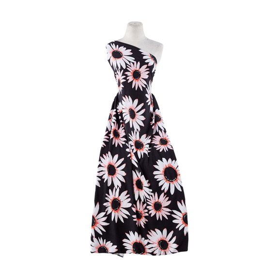 Zelouf Cotton Spandex Knit Print  , Sewing, DIY, Crafts Fabric by the Yard, 988 Blk/grapefr, 3 Yard