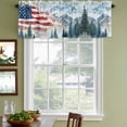 thumbnail image 3 of 4th of July Curtain Valances for Windows, Kitchen Valance Window Treatments Panel 2 Pack, American Flag Independence Day Forest Rod Pocket Short Curtains for Bathroom Bedroom 60 x 18 Inch, 3 of 8