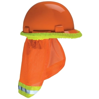 SunShade Hard Hat Protector, Fits Most Hats and Caps, Yellow/Green with Reflective Stripe | Bundle of 2 Each