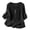Black, variant on Babysbule Women Embroidered Notch V-Neck Blouse 3/4 Puff Sleeve Loose Fit Top for Boho Casual Vacation Daily Outfits