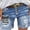 Blue, variant on ZVNAΖH Ripped Jean Shorts Women, Shorts Roll Up Cuff Denim, Summer Casual Shorts, Slim Fit, Sizes S-3XL