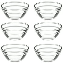 LAMIRO 6Pcs Clear Glass Dessert Bowls Small Pudding Cups Kitchen Prep Containers