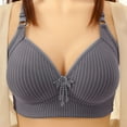 thumbnail image 2 of Wireless Bra for Women Floral Print Comfortable Breathable Bras Full Coverage Support Push Up Everyday Bra Plus Size (S（38/85）, Gray), 2 of 6