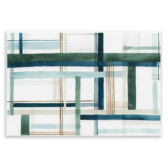 Stupell Industries Layered Woven Pattern Abstract Painting Unframed Art Print Wall Art, 15 x 10