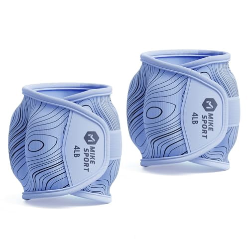 M MIKE SPORT Ankle Weights,Wrist Weights Leg & Hand Weights for Women Men Kids With Gym Ankle Straps Weights Set for Gym Exercises,Fitness,Workout,Walking,Jogging,Yoga, Dance, Pilates, Aerobics-4LB*2