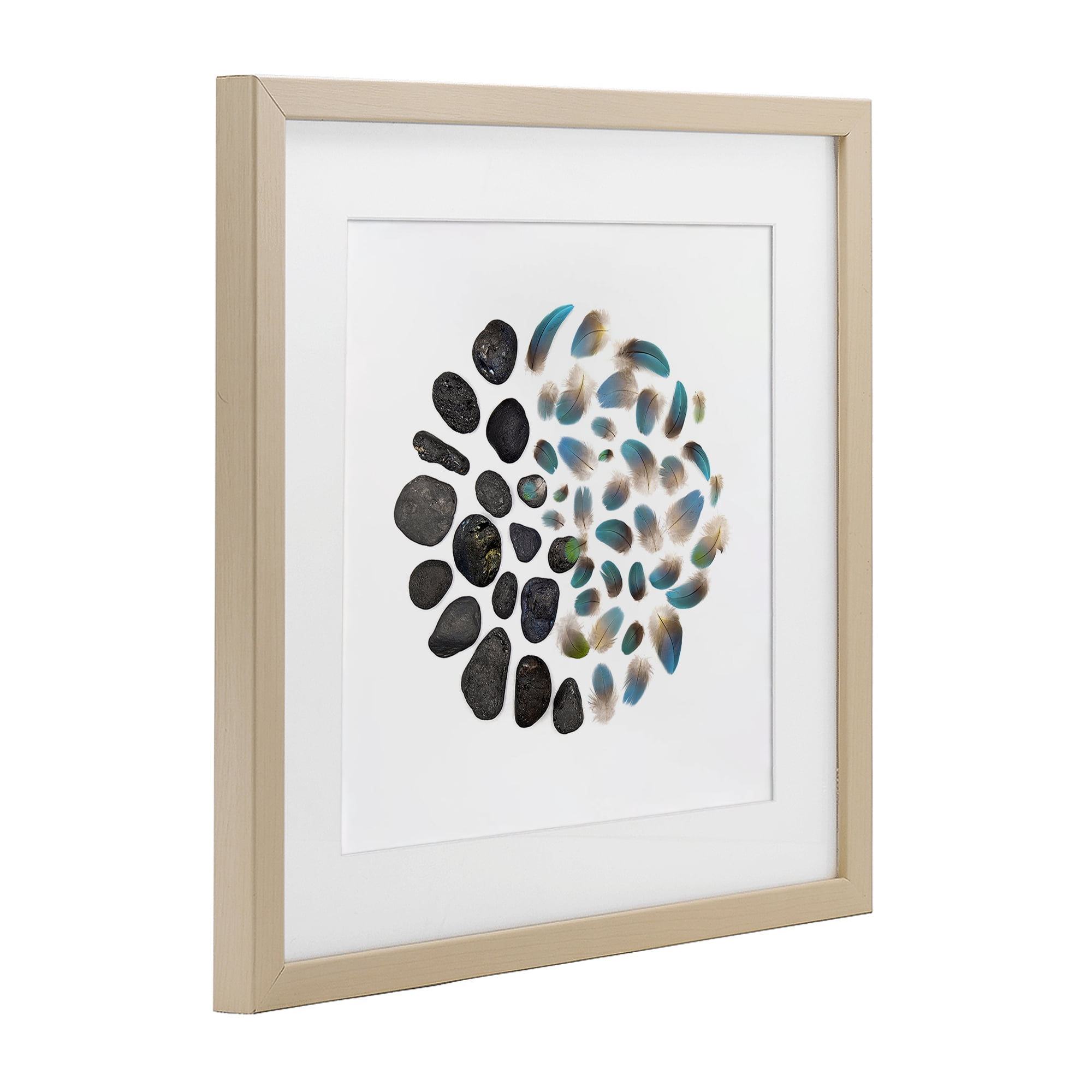 Stupell Industries Feathers & Rocks Collection Birch Framed Print Under Glass, design by Beth Adoette