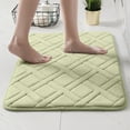 thumbnail image 2 of CuiLiyq Home Bathroom Absorbent Stripe Floor Mat, Square Memory Cotton Bathroom Mat, Washable Bath Rugs for Sink Toilet and Bedroom Floor, 23.6" x 15.7", Green, 2 of 6