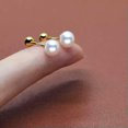thumbnail image 4 of HOOUN 1 PC Fashion Ear Stud Trendy Earring Zircon Piercing Jewelry Imitation Pearl -Gold-5mm, 4 of 9