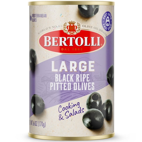 Bertolli Black Ripe Pitted Large Olives 6 oz