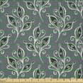thumbnail image 2 of Ambesonne Victorian Fabric by the Yard Microfiber, Autumn Garden Motifs, 3 Yards, Dimgrey Black Beige, 2 of 2