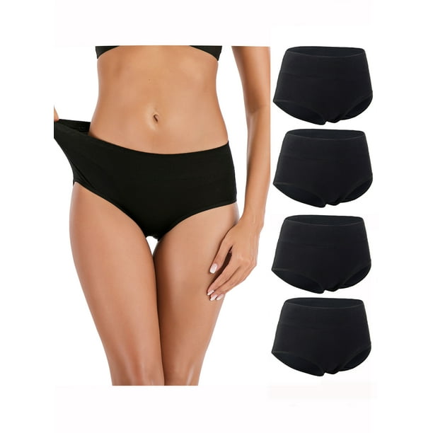 4 Pack Set Cotton Underwear for Women's High Waist Underwear Seamless
