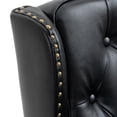 thumbnail image 5 of Triple Tree Wingback Accent Chair, Button Tufted PU Leather with Rivet Trim, Black, 5 of 7
