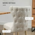 thumbnail image 6 of HOMCOM Armless Dining Chairs Set of 2, Modern Accent Chair with Wing Backrest, Linen Upholstery, Nailhead Trim for Living Room, Cream White, 6 of 9