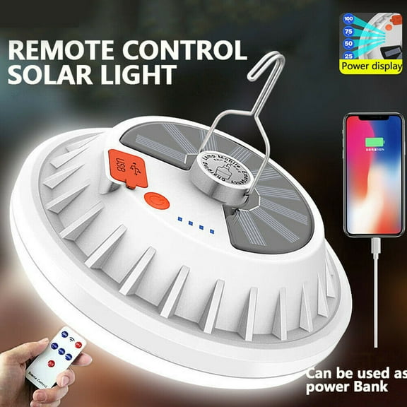Camping Tent Light 3 in 1 Rechargeable Solar LED Lamp Camping Lantern Portable Outdoor Survival Tent Lamp, Large