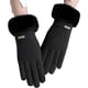 thumbnail image 1 of Guantes de invierno para mujer, cálidos, elásticos, con forro polar, guantes gruesos, pantalla táctil, SMS, clima frío, guantes de invierno para mujer (negro), 1 of 5