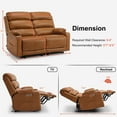thumbnail image 3 of MCombo 63.4" Power Loveseat Recliner Sofa with Adjustable Headrest, Heat and Massage for Living Room, Faux Leather(Saddle), 3 of 8
