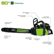 Greenworks 80V 18 Chainsaw with 2Ah Battery and Charger 2000002