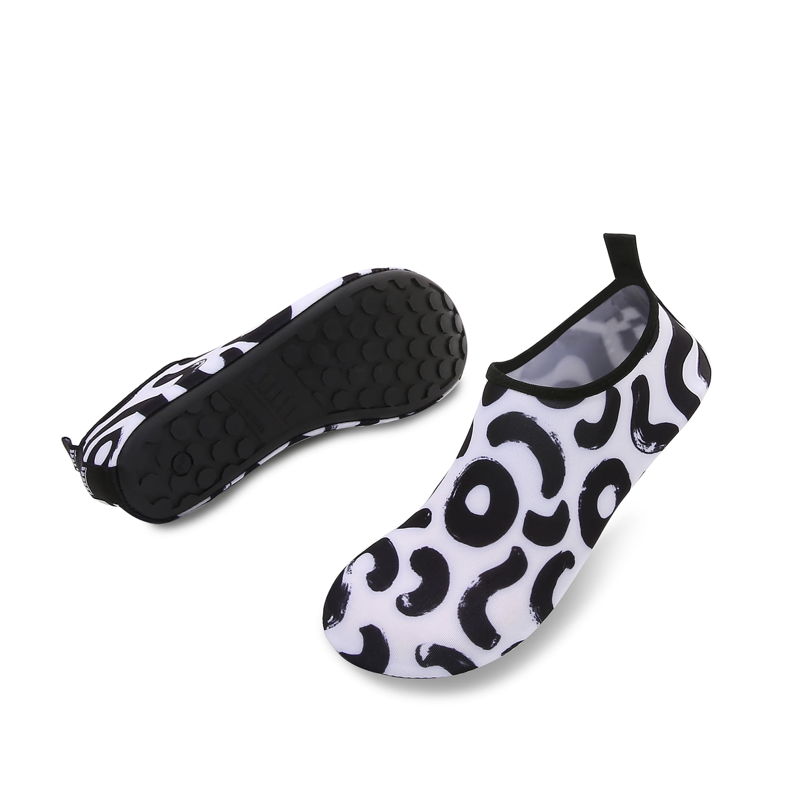 Men and Women a Slip On Barefoot Quick-Dry Beach Aqua Yoga Water Shoes (Oreo/Black White, 11.5-12.5 Men)