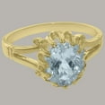 thumbnail image 5 of LBG British Made Stunning 9k Yellow Gold Natural Aquamarine Womens Anniversary Ring - 33 size options - Size 8.5, 5 of 6