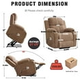 thumbnail image 2 of AENKYO Power Lift Recliner Chair with Massage & Heat, Adjustable Backrest & Footrest, Side Pockets & Cup Holders, Brown, 2 of 10