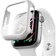 Watch Protector Series 3/2/1 for 38mm with Built-in Tempered Glass Screen Protector (All Watch Series), Guard Bumper Full Coverage Compatible with Apple Watch Series 3/2/1, White