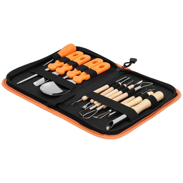 Outil de Sculpture de Citrouille, 14 Pcs Outils de Sculpture de Citrouille Fournitures de Sculpture de Citrouille Outils de Sculpture en Acier Inoxydable Valeur Exceptionnelle