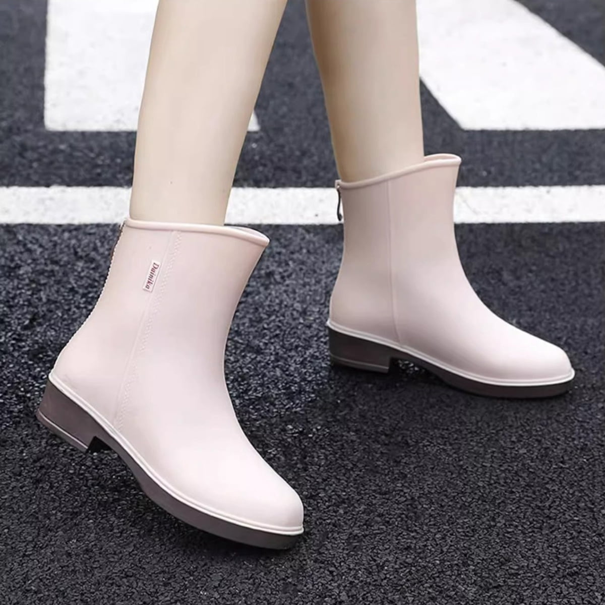 AUXDIQ Rain Shoes Women Mid-calf Boots Waterproof Rain Boots Outdoor Garden Shoes