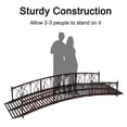 thumbnail image 3 of Kinbor 8ft Outdoor Metal Garden Bridge, Garden Arch Footbridge W/ 2 Safety Patterned Siderails, Dark Blonde, 3 of 8